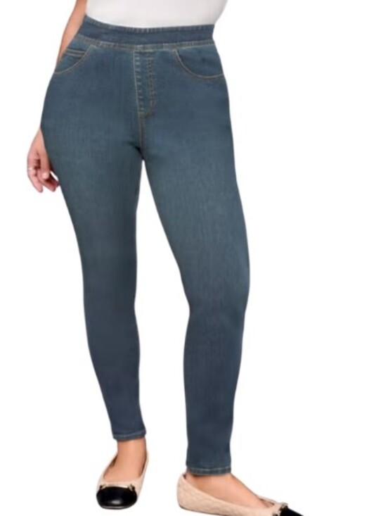 Avenue Denim - High-Waist Blue Denim Skinny Luxe Sateen Pull On for Women Sz 4XP Nwt